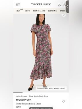 Tuckernuck Floral Sequin  Elodie Dress